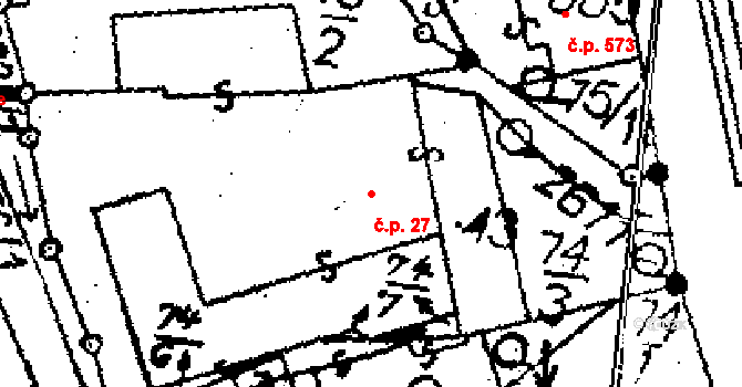 Libina 27 na parcele st. 5692 v KÚ Horní Libina, Katastrální mapa