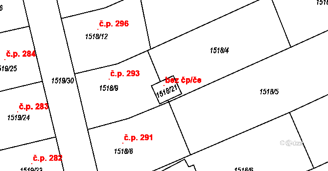 Bořitov 99002035 na parcele st. 1518/21 v KÚ Bořitov, Katastrální mapa