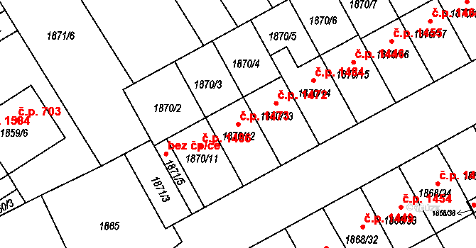 Holešov 1473 na parcele st. 1870/12 v KÚ Holešov, Katastrální mapa