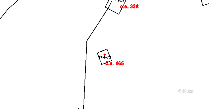 Oslnovice 165 na parcele st. 1198/10 v KÚ Oslnovice, Katastrální mapa