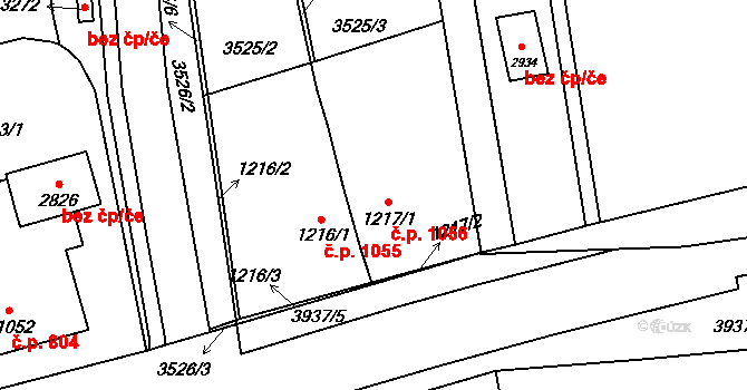 Lipník nad Bečvou I-Město 1056, Lipník nad Bečvou na parcele st. 1217/1 v KÚ Lipník nad Bečvou, Katastrální mapa