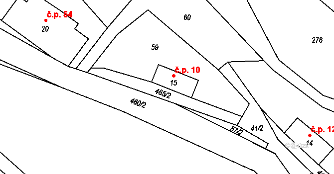 Horní Dřevíč 10, Stárkov na parcele st. 15 v KÚ Horní Dřevíč, Katastrální mapa