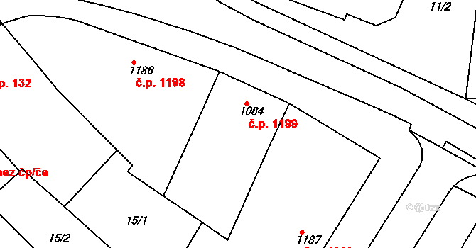 Veselí nad Moravou 1199 na parcele st. 1084 v KÚ Veselí-Předměstí, Katastrální mapa