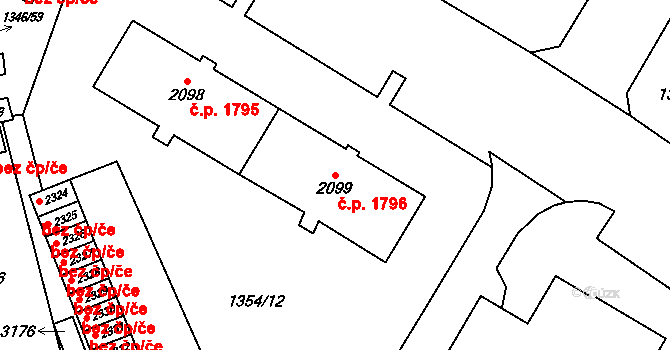 Šumperk 1796 na parcele st. 2099 v KÚ Šumperk, Katastrální mapa
