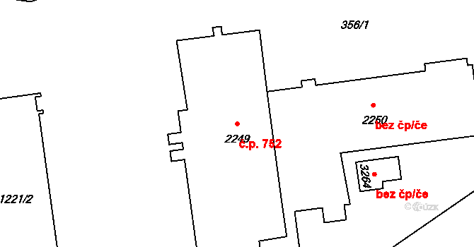 Úšovice 752, Mariánské Lázně na parcele st. 2249 v KÚ Úšovice, Katastrální mapa