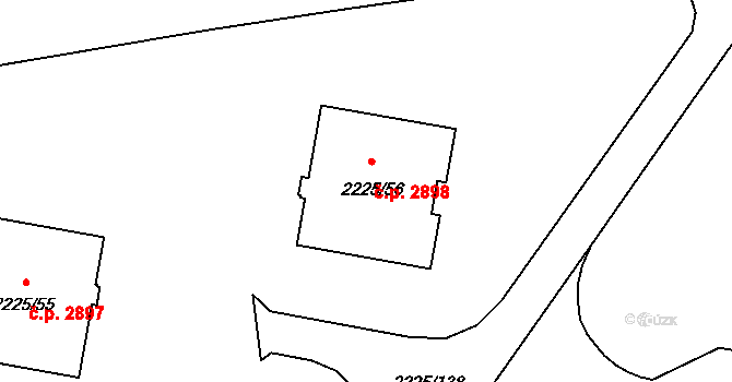 Záběhlice 2898, Praha na parcele st. 2225/56 v KÚ Záběhlice, Katastrální mapa