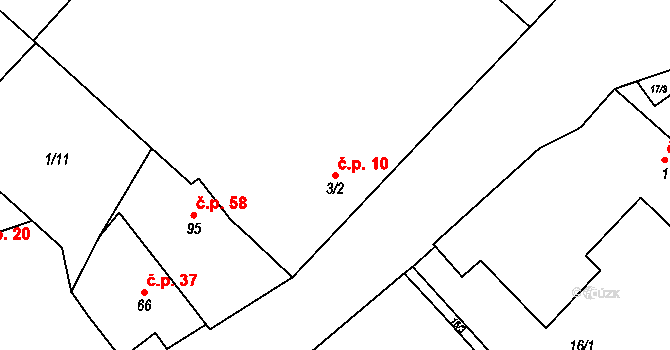 Litostrov 10 na parcele st. 3/2 v KÚ Litostrov, Katastrální mapa