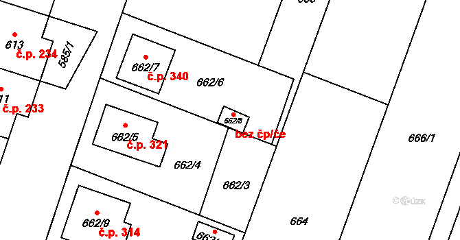 Šanov 40961036 na parcele st. 662/8 v KÚ Šanov nad Jevišovkou, Katastrální mapa