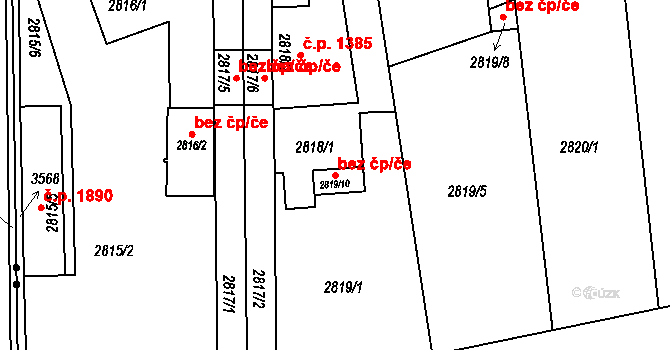 Holešov 41053036 na parcele st. 2819/10 v KÚ Holešov, Katastrální mapa
