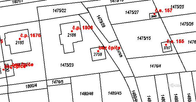 Svitavy 42048036 na parcele st. 2708 v KÚ Svitavy-předměstí, Katastrální mapa
