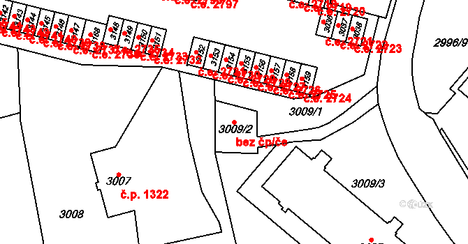Havířov 44606036 na parcele st. 3009/2 v KÚ Bludovice, Katastrální mapa