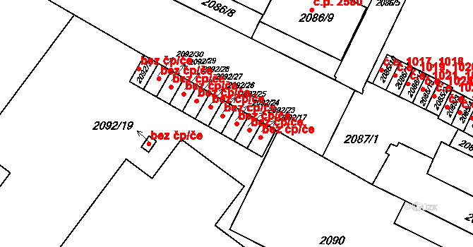 Znojmo 47540036 na parcele st. 2092/24 v KÚ Znojmo-město, Katastrální mapa