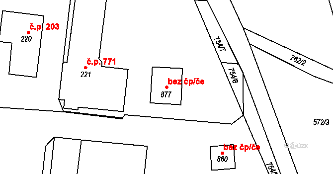 Velký Osek 48089036 na parcele st. 877 v KÚ Velký Osek, Katastrální mapa