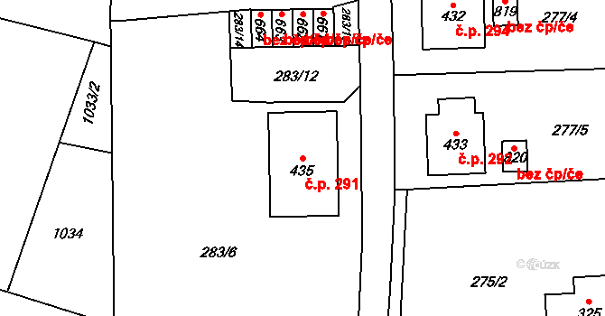 Svratouch 291 na parcele st. 435 v KÚ Svratouch, Katastrální mapa