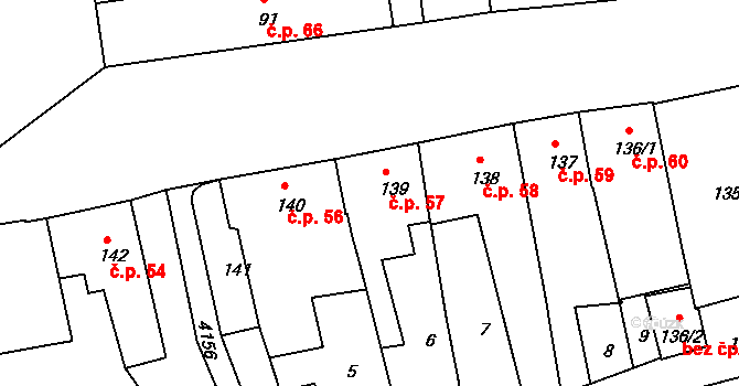 Lipník nad Bečvou I-Město 57, Lipník nad Bečvou na parcele st. 139 v KÚ Lipník nad Bečvou, Katastrální mapa