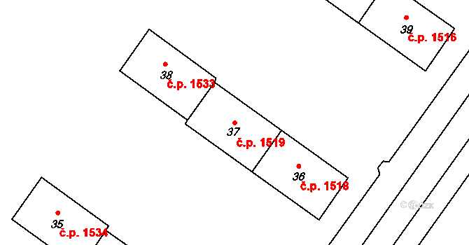 Rychvald 1519 na parcele st. 37 v KÚ Rychvald, Katastrální mapa