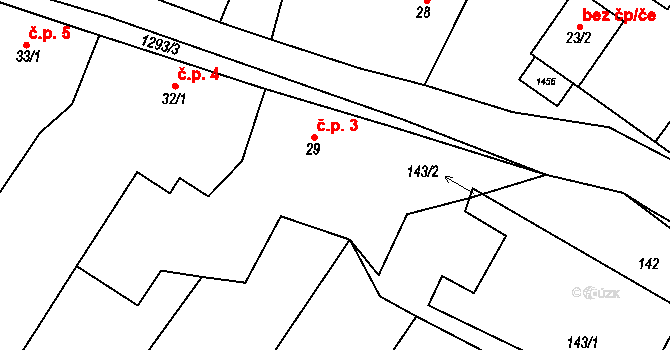 Vojice 3, Podhorní Újezd a Vojice na parcele st. 29 v KÚ Vojice, Katastrální mapa