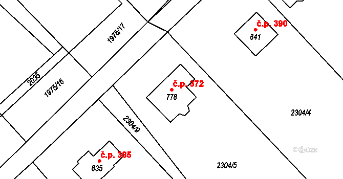 Bukovec 372 na parcele st. 778 v KÚ Bukovec u Jablunkova, Katastrální mapa