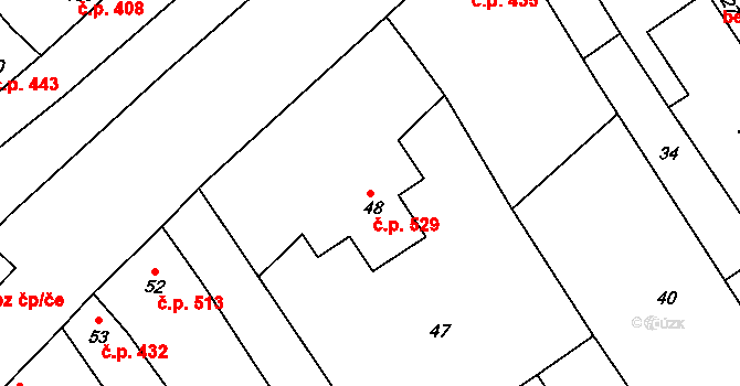 Bedihošť 529 na parcele st. 48 v KÚ Bedihošť, Katastrální mapa