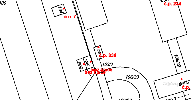 Přerov IV-Kozlovice 236, Přerov na parcele st. 106/13 v KÚ Kozlovice u Přerova, Katastrální mapa
