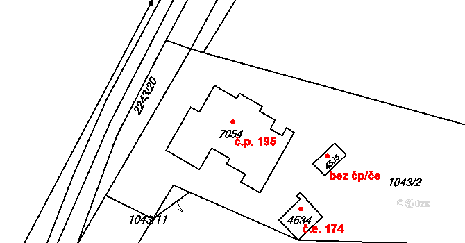 Beroun-Zavadilka 195, Beroun na parcele st. 7054 v KÚ Beroun, Katastrální mapa