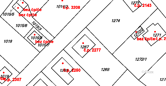 Varnsdorf 2277 na parcele st. 1267 v KÚ Varnsdorf, Katastrální mapa