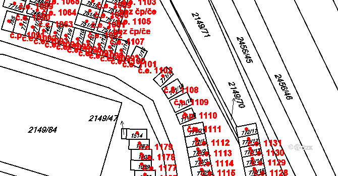 Dědice 1109, Vyškov na parcele st. 771/18 v KÚ Dědice u Vyškova, Katastrální mapa