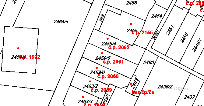 Předměstí 2061, Litoměřice na parcele st. 2459/5 v KÚ Litoměřice, Katastrální mapa