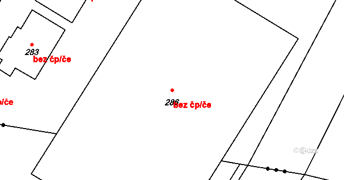 Písty 40037037 na parcele st. 286 v KÚ Písty u Nymburka, Katastrální mapa