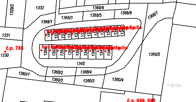 Klobouky u Brna 42757037 na parcele st. 1347 v KÚ Klobouky u Brna, Katastrální mapa