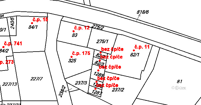 Osek 45129037 na parcele st. 82/2 v KÚ Osek u Duchcova, Katastrální mapa