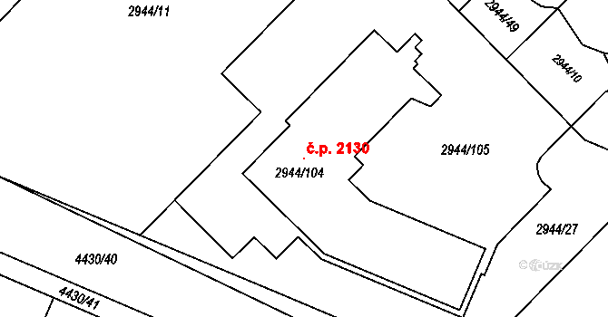 Hlučín 2130 na parcele st. 2944/104 v KÚ Hlučín, Katastrální mapa