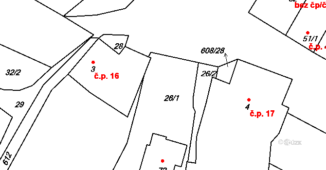 Lovětín 52, Batelov na parcele st. 72 v KÚ Lovětín u Třešti, Katastrální mapa