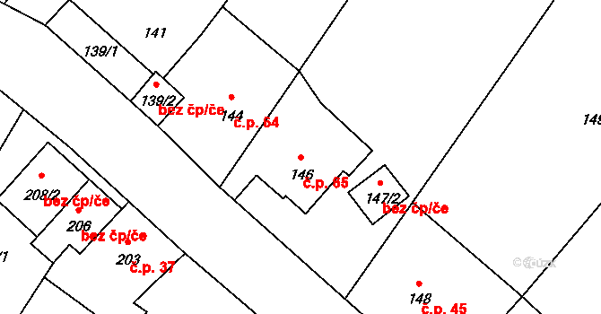 Stará Lípa 65, Česká Lípa na parcele st. 146 v KÚ Stará Lípa, Katastrální mapa