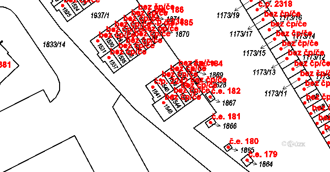 Uničov 2241 na parcele st. 1540 v KÚ Uničov, Katastrální mapa