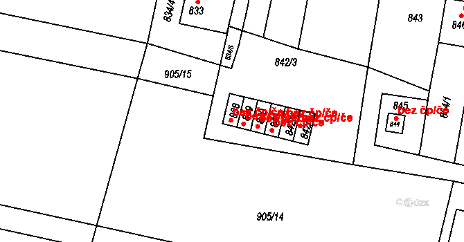 Čistá 38583038 na parcele st. 838 v KÚ Čistá u Rakovníka, Katastrální mapa
