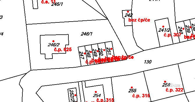 Ústí nad Labem 38832038 na parcele st. 249 v KÚ Neštěmice, Katastrální mapa