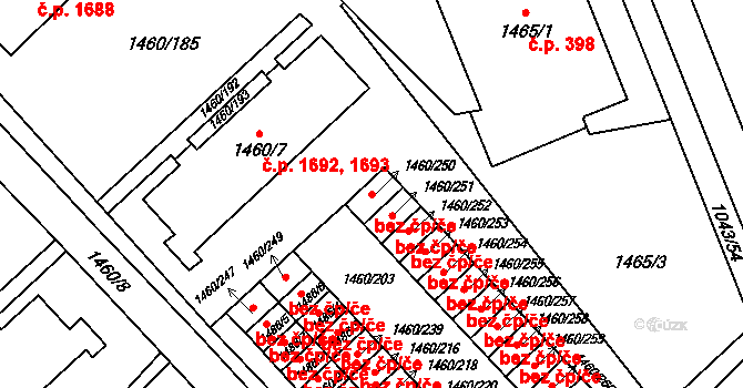 Frýdek-Místek 42088038 na parcele st. 1460/250 v KÚ Místek, Katastrální mapa