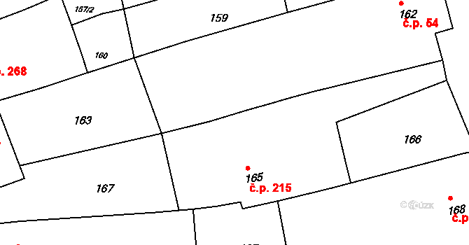Bošovice 53 na parcele st. 164 v KÚ Bošovice, Katastrální mapa