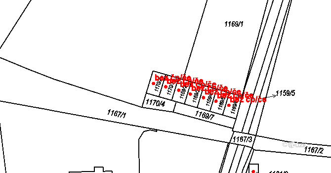 Ludgeřovice 43790038 na parcele st. 1170/3 v KÚ Ludgeřovice, Katastrální mapa