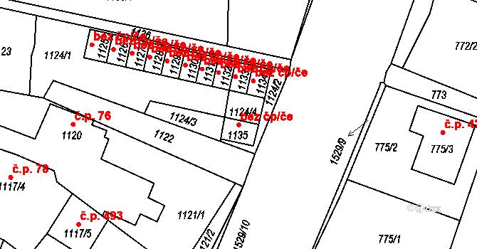 Jeseník 44345038 na parcele st. 1135 v KÚ Bukovice u Jeseníka, Katastrální mapa
