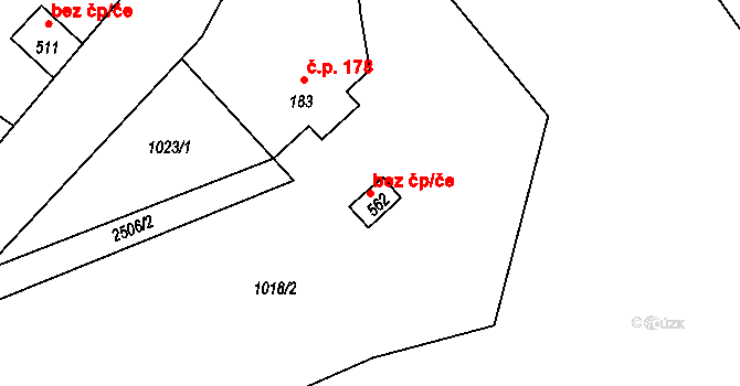 Lučany nad Nisou 49159038 na parcele st. 562 v KÚ Lučany nad Nisou, Katastrální mapa