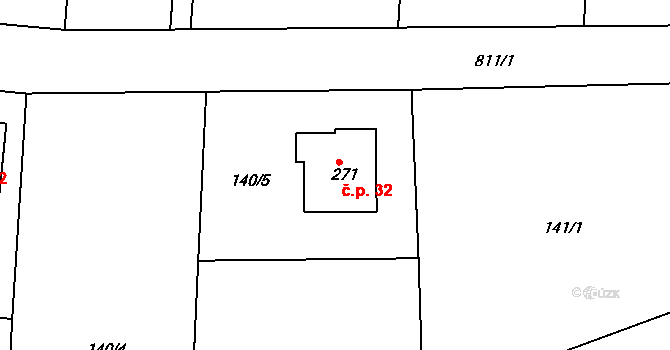 Kociánov 32, Loučná nad Desnou na parcele st. 271 v KÚ Kociánov, Katastrální mapa