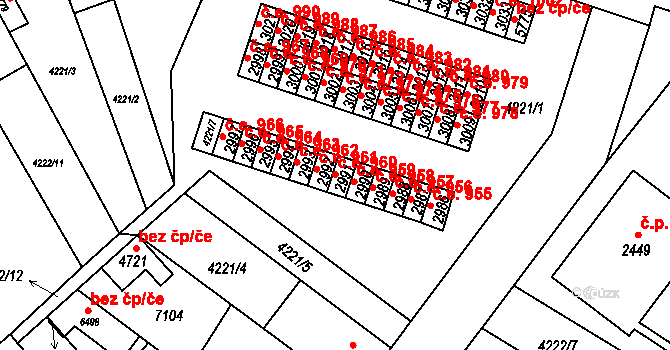 Žatec 960 na parcele st. 2991 v KÚ Žatec, Katastrální mapa