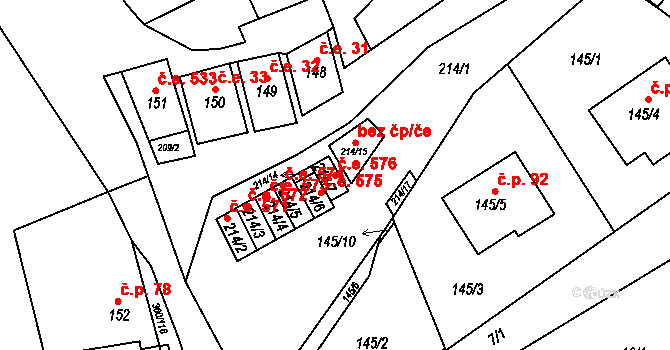 Sedlešovice 576, Nový Šaldorf-Sedlešovice na parcele st. 214/7 v KÚ Sedlešovice, Katastrální mapa
