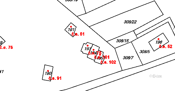 Mezirolí 75, Nová Role na parcele st. 193 v KÚ Mezirolí, Katastrální mapa