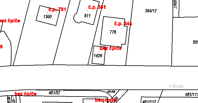 Nučice 120296039 na parcele st. 1426 v KÚ Nučice u Rudné, Katastrální mapa