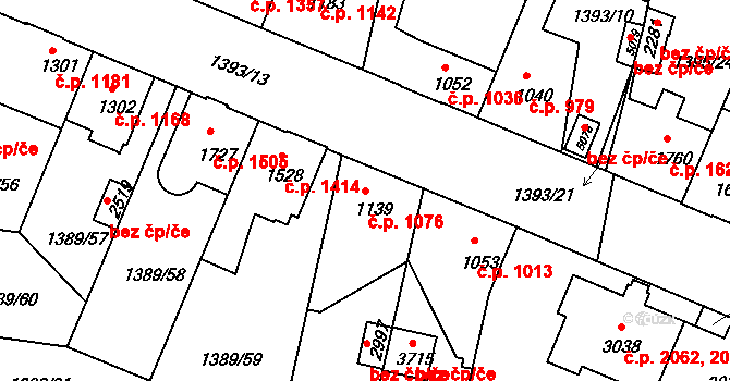 Nymburk 1076 na parcele st. 1139 v KÚ Nymburk, Katastrální mapa