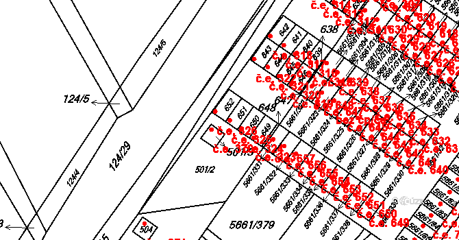 Pístov 325, Jihlava na parcele st. 651 v KÚ Pístov u Jihlavy, Katastrální mapa