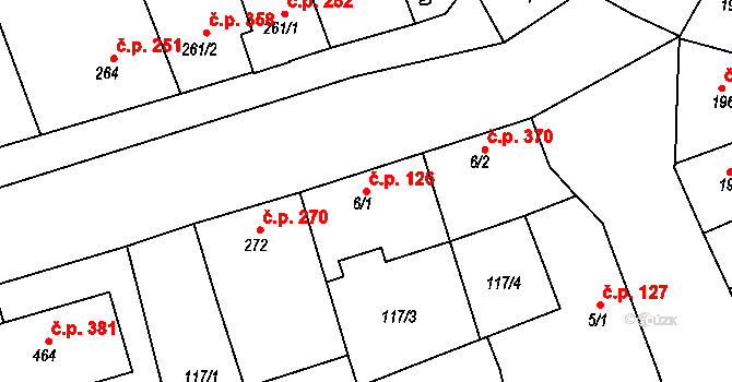 Švihov 126 na parcele st. 6/1 v KÚ Švihov u Klatov, Katastrální mapa